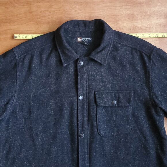 Banana Republic Cabinwear Shacket Mens L Wool Blend Workwear Jacket Gray FLAW - Picture 11 of 15